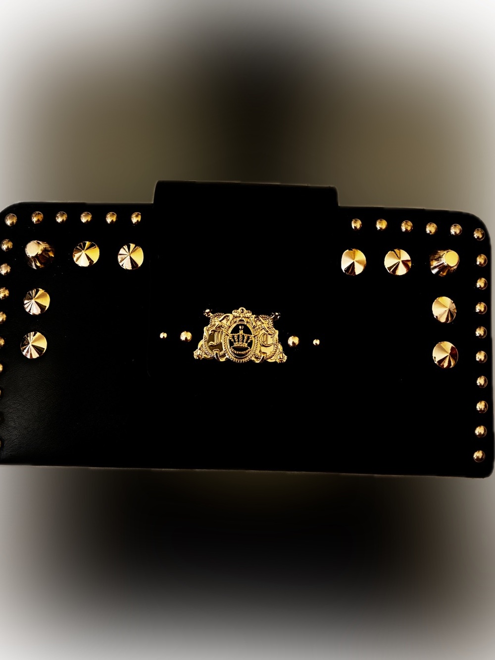 Juicy Couture Black Studded Women's wallet with flap snap closure